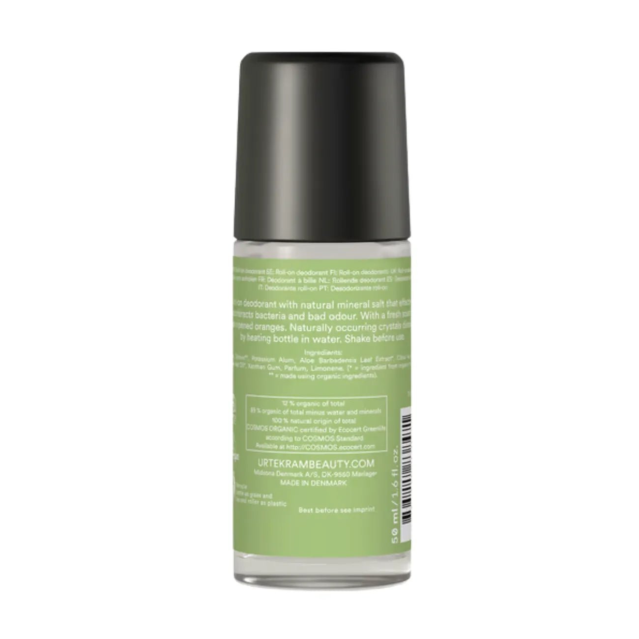 Organic Crystal Deodorant Roll On Aloe Vera 50ml - Urtekram - Deodorants - Urtekram