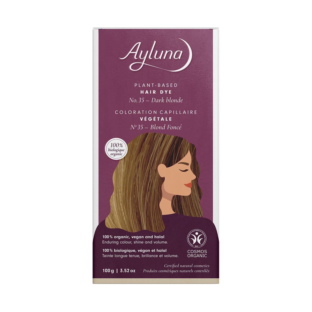 Organic Dark Blonde No. 35 Plant - Based Hair Colour 100g - Ayluna - Hair Color - Eco Natural Products
