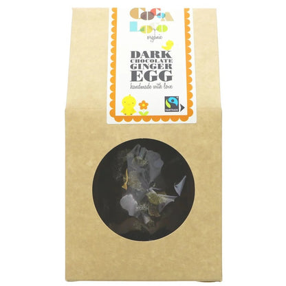 Organic Dark Chocolate Ginger - filled Dark Buttons Easter Egg 225g - Cocoa Loco - Chocolates - Cocoa Loco