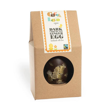 Cocoa Loco Organic Dark Chocolate Ginger filled Dark Buttons Easter Egg 225g main image