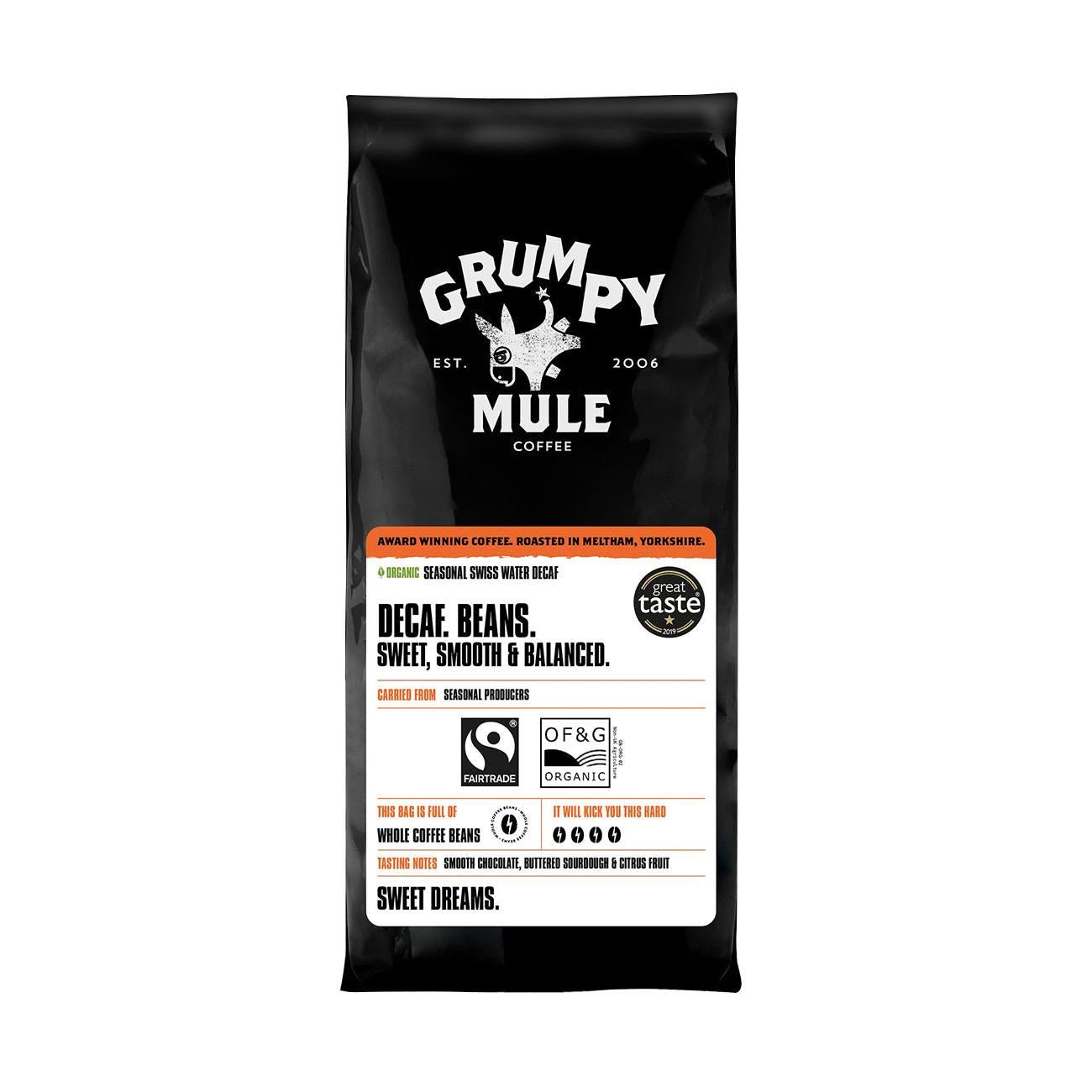 Organic Decaffeinated Swiss Water Coffee Beans 227g [BLACK FRIDAY] - Eco Natural Products - Grumpy Mule Coffee - Coffee