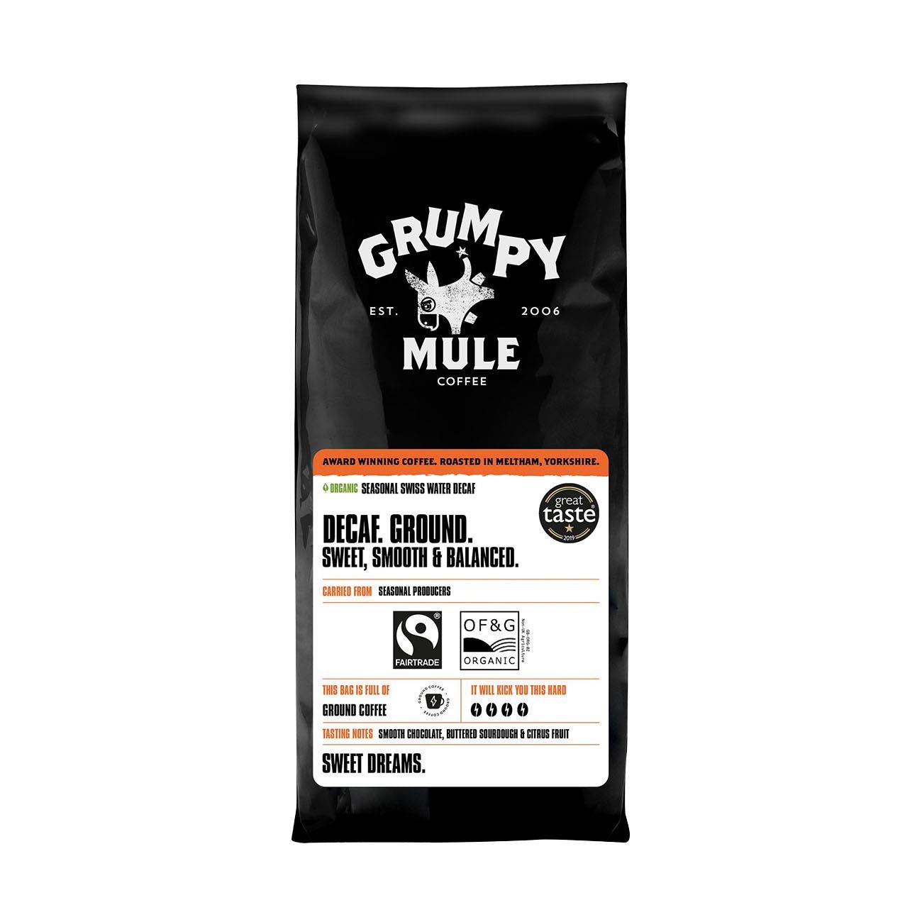 Organic Decaffeinated Swiss Water Ground Coffee 227g [BLACK FRIDAY] - Eco Natural Products - Grumpy Mule Coffee - Coffee