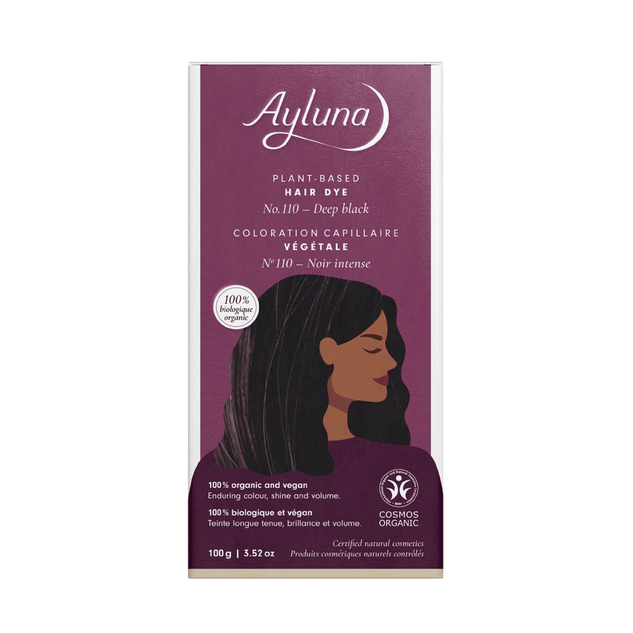 Organic Deep Black No. 110 Plant - Based Hair Colour 100g - Eco Natural Products - Ayluna - Hair Color