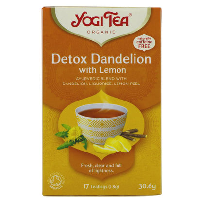 Organic Detox Dandelion with Lemon Herbal Tea 17 Bags - Yogi Tea - Tea - Eco Natural Products