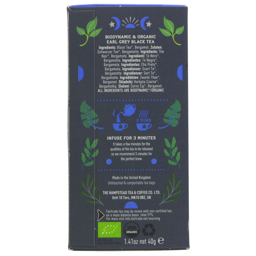 Organic Divine Earl Grey Black Tea 20 bags - Hampstead Tea - Black tea - Eco Natural Products