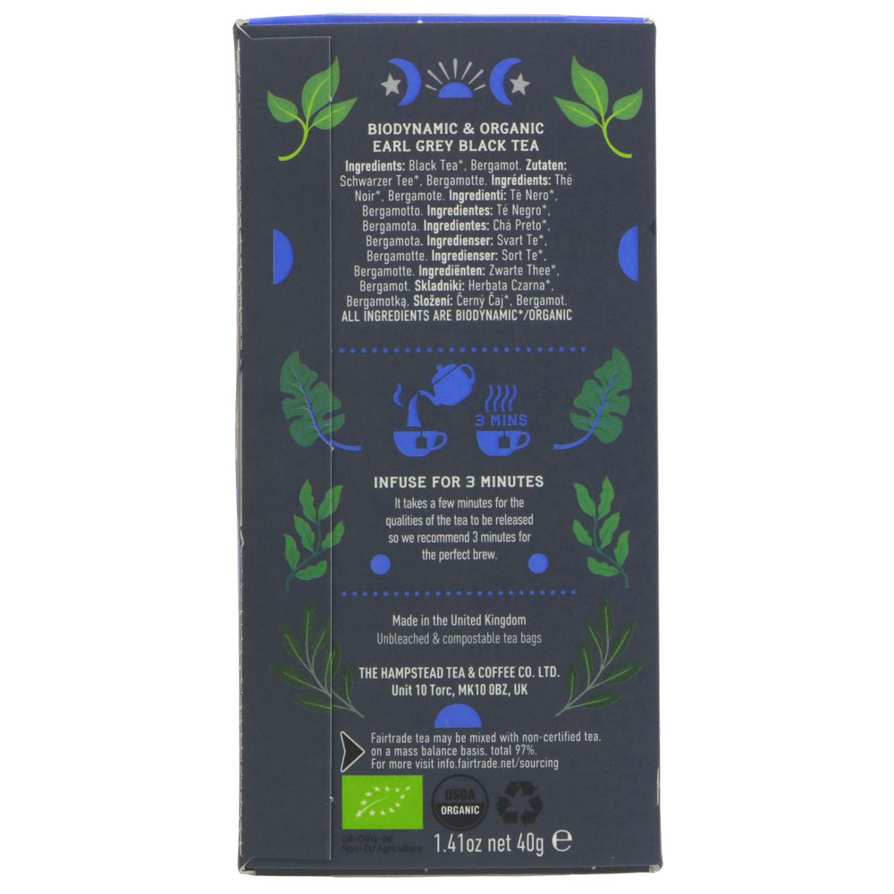 Organic Divine Earl Grey Black Tea 20 Bags - Hampstead Tea - Black Tea - Hampstead Tea