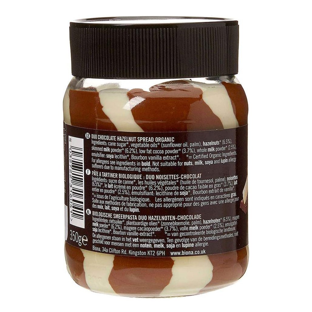 Organic Duo Chocolate Hazelnut Spread 350g - Biona - Spread - Eco Natural Products