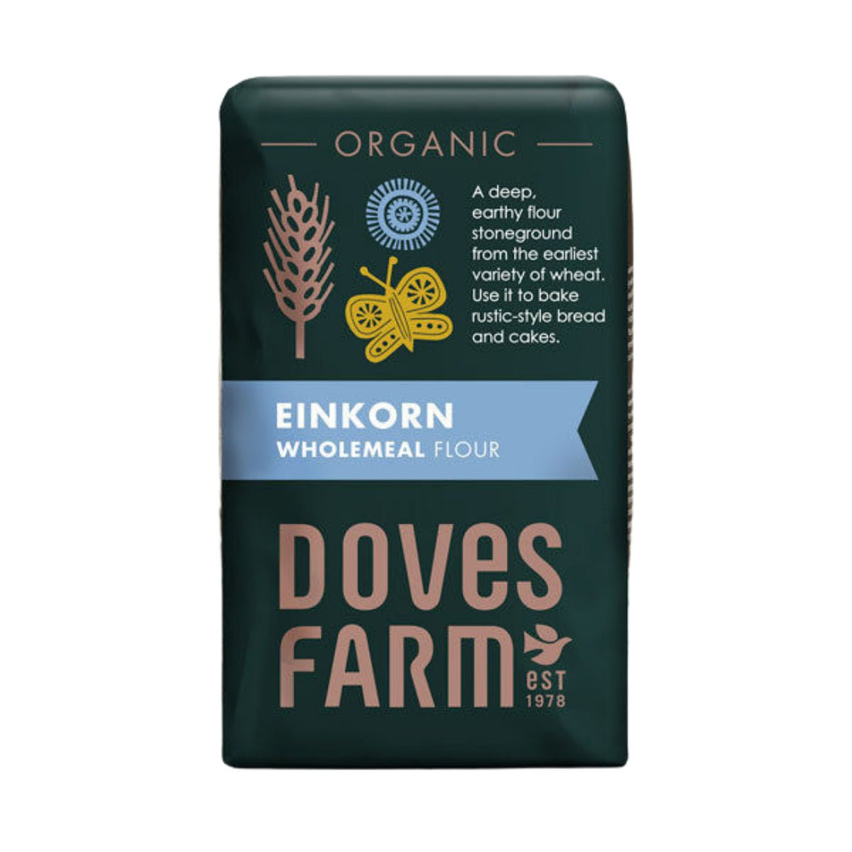Organic Einkorn Wholemeal Flour 1kg BBE 18.12.2025 - Doves Farm - Doves Farm