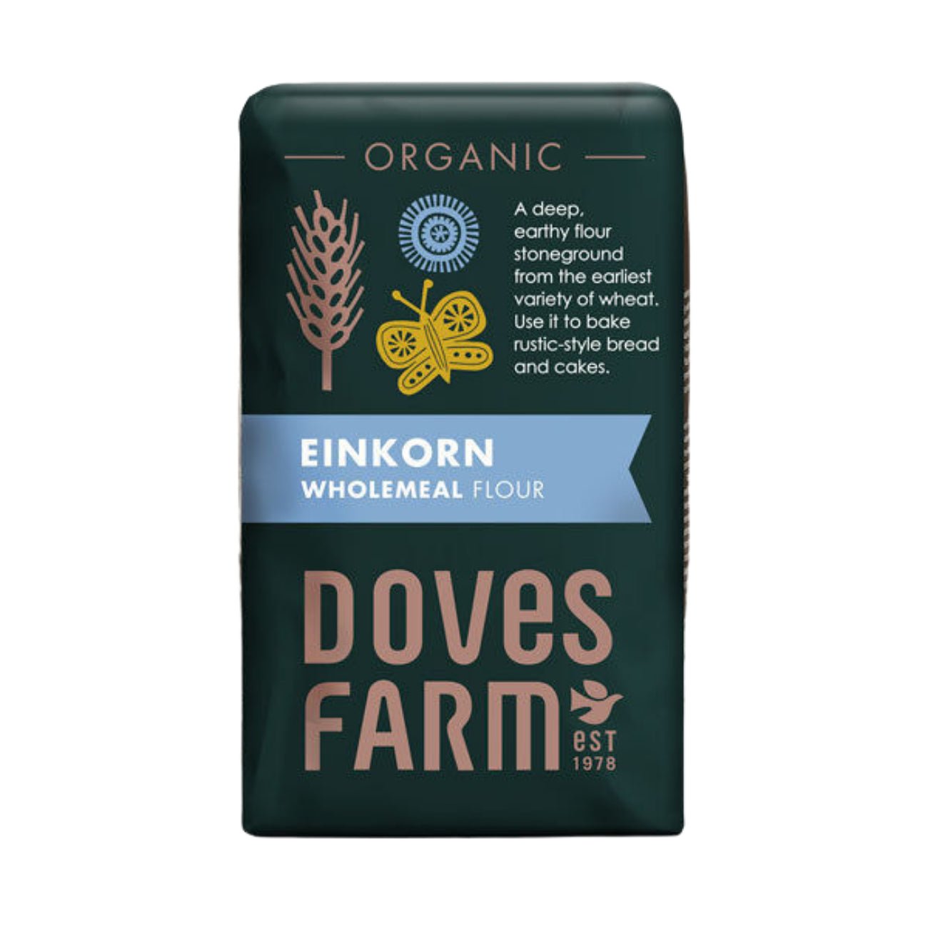 Organic Einkorn Wholemeal Flour 1kg BBE 18.12.2025 - Doves Farm - Doves Farm