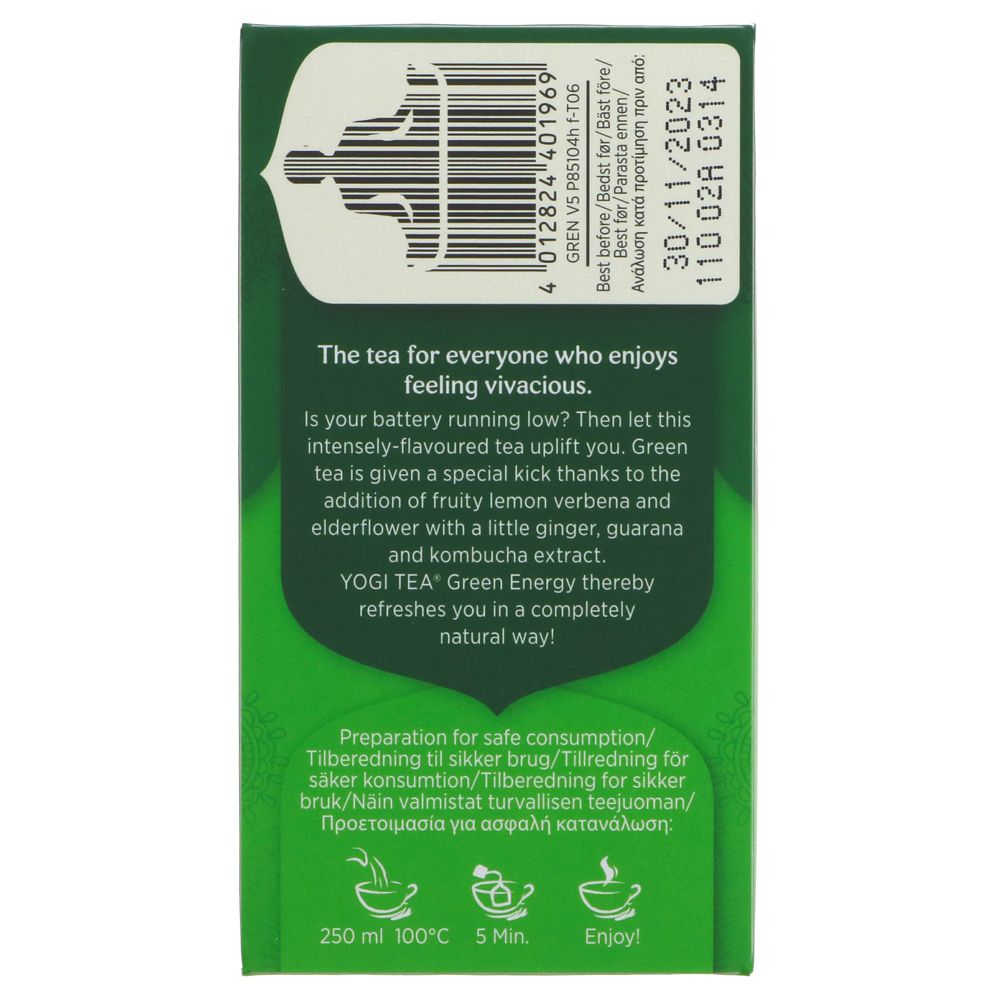 Organic Energy Tea Green 17 Bags - Yogi Tea - Tea - Eco Natural Products