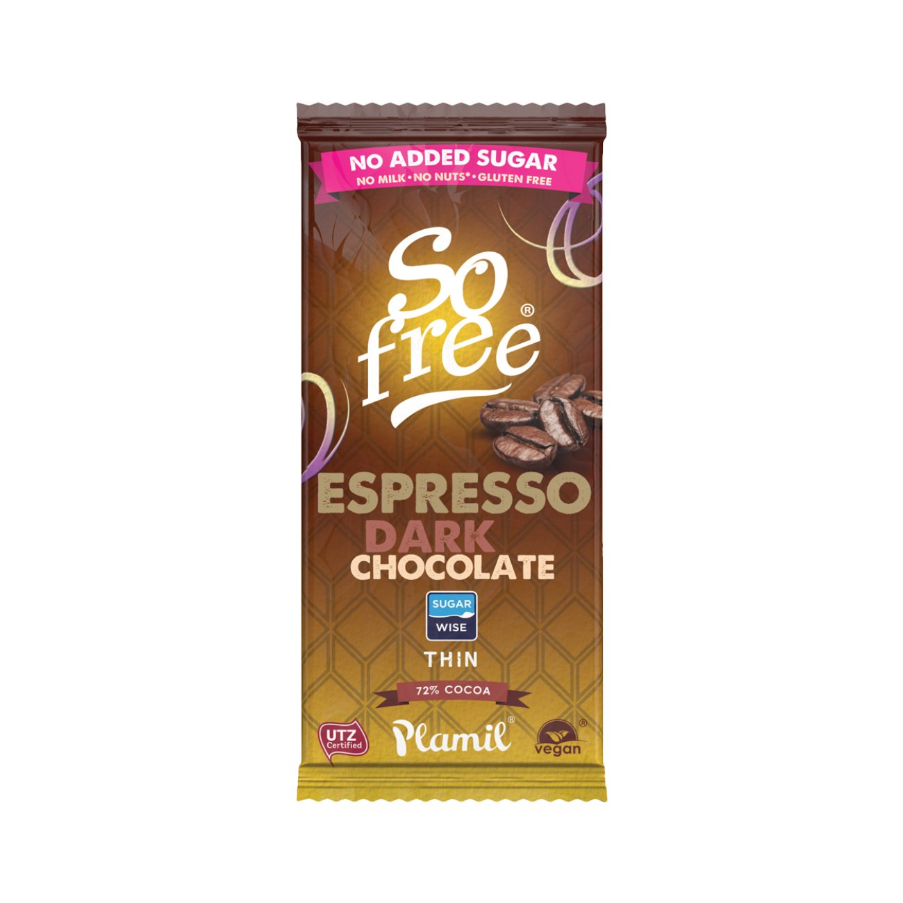 Organic Espresso So Free No Added Sugar Chocolate Bar 80g - Plamil - Chocolate Bar - Eco Natural Products