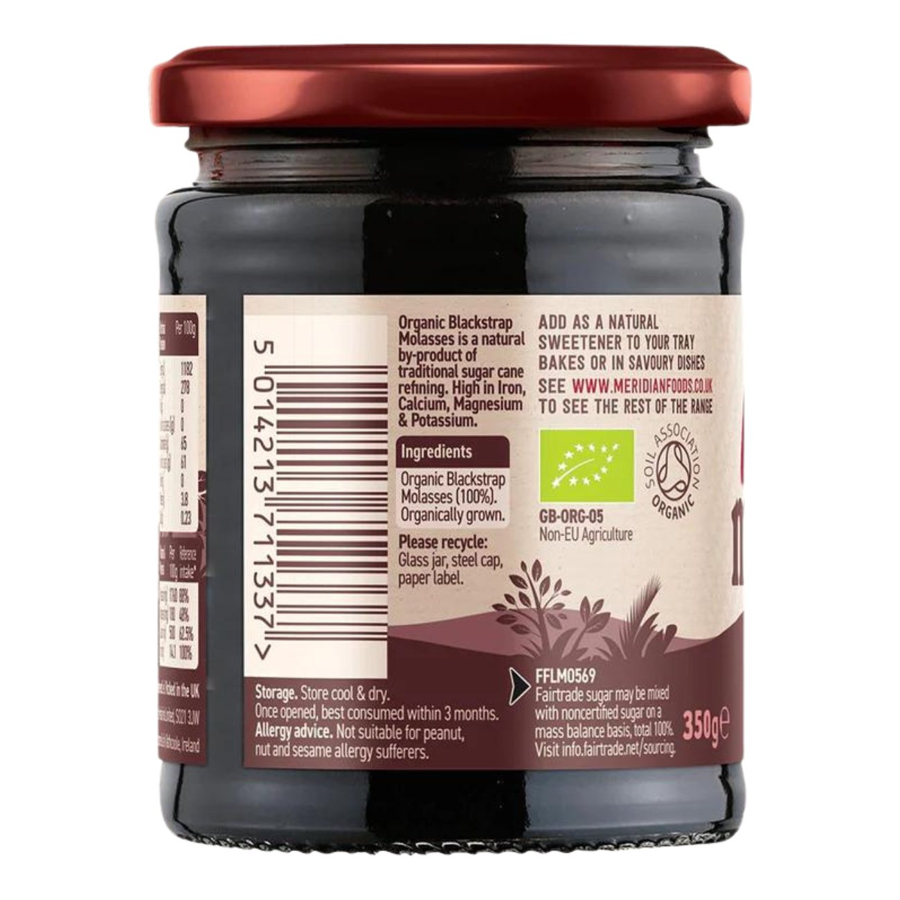 Organic Fairtrade Blackstrap Molasses 350g [BLACK FRIDAY] - Eco Natural Products - Meridian - Molasses