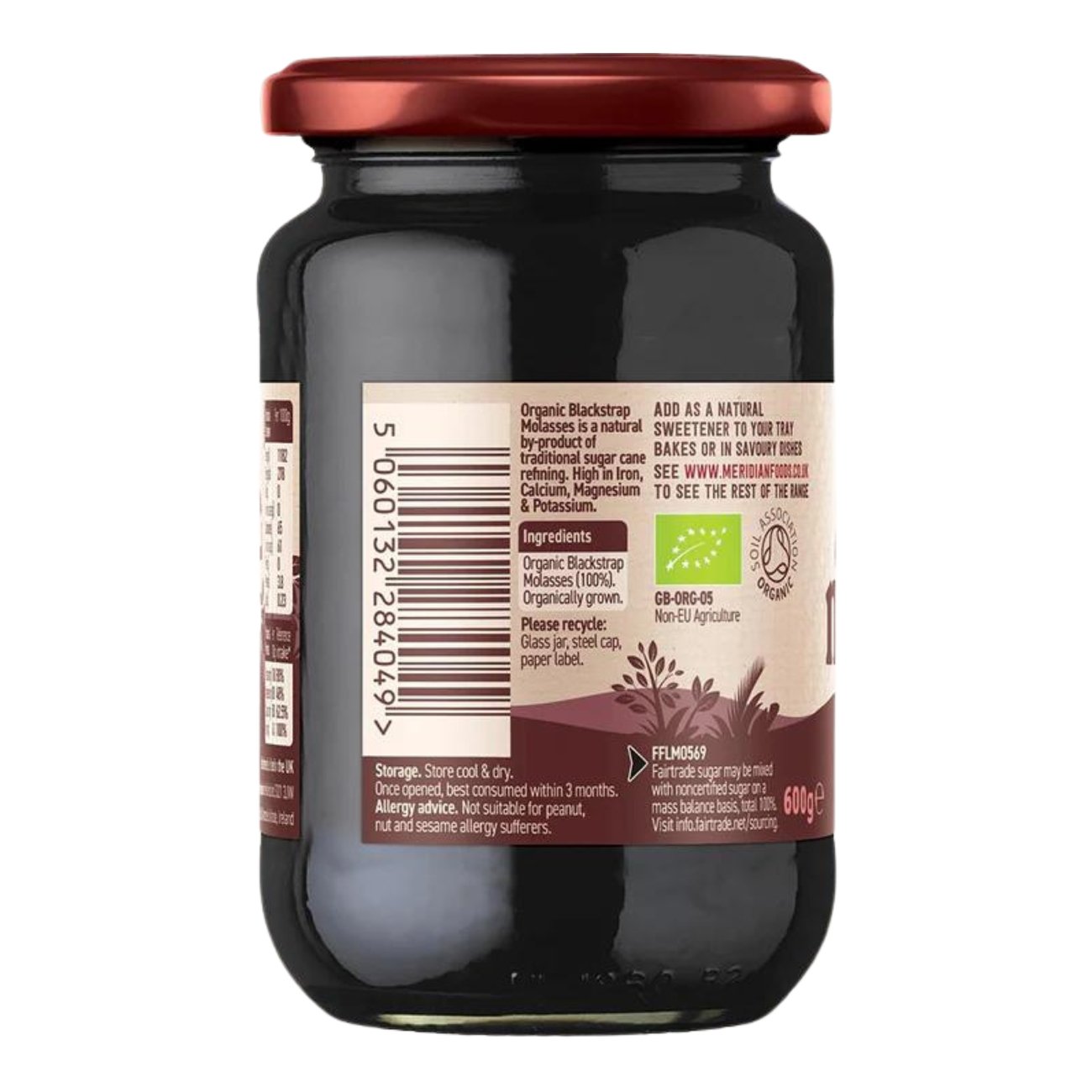 Organic & Fairtrade Blackstrap Molasses 600g - Meridian - Spreads - Eco Natural Products