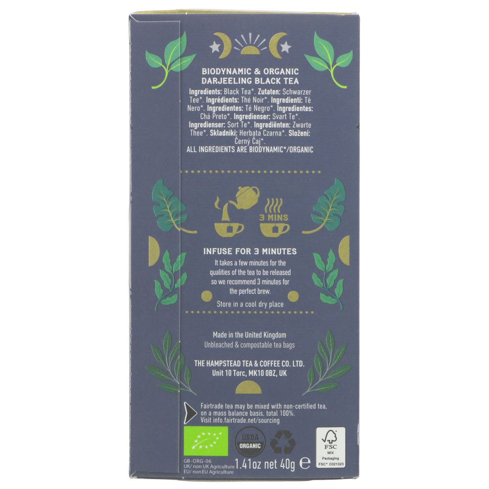 Organic Fairtrade Darjeeling Black Tea 20 bags - Hampstead Tea - Black tea - Eco Natural Products