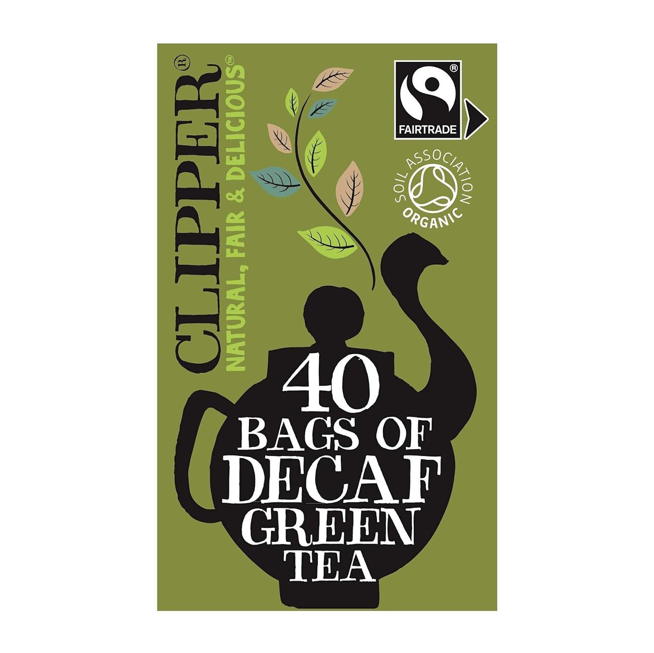 Organic Fairtrade Decaf Green Tea 40 Bags - Clipper - Green Tea - Eco Natural Products