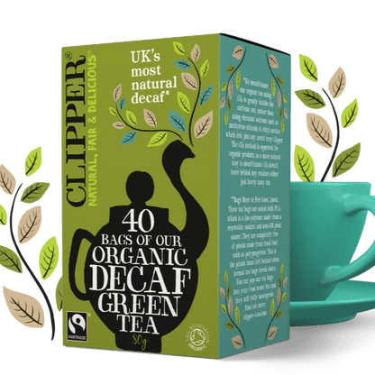 Organic Fairtrade Decaf Green Tea 40 Bags - Clipper - Green Tea - Eco Natural Products