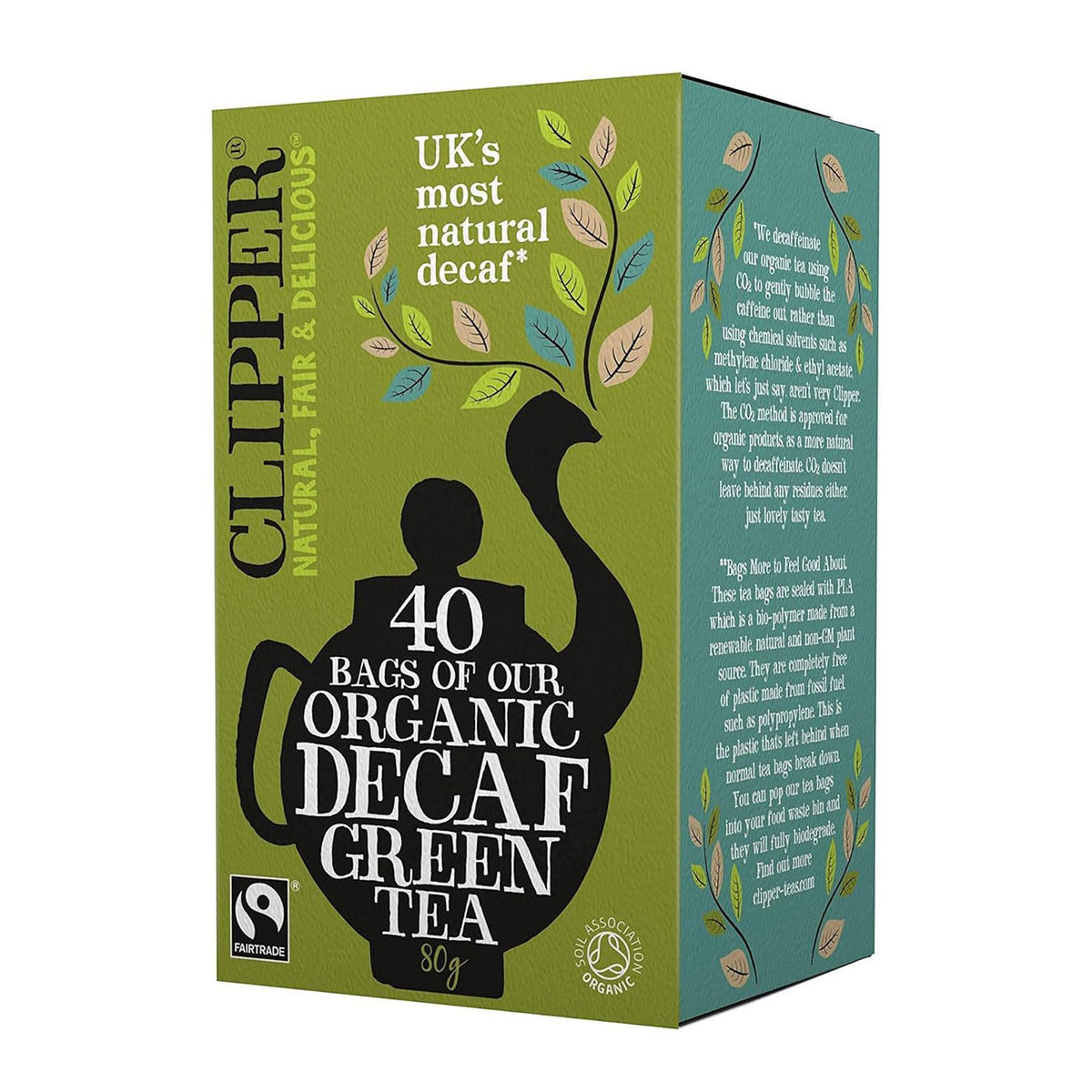 Organic Fairtrade Decaf Green Tea 40 Bags - Clipper - Green Tea - Eco Natural Products