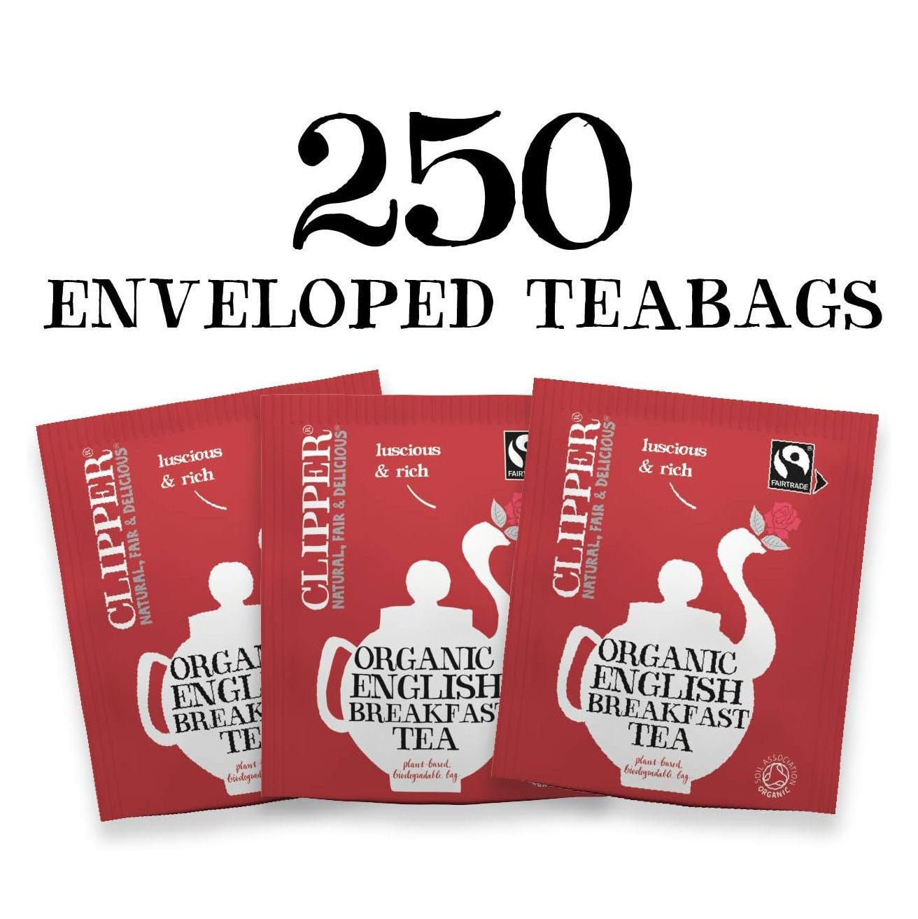 Organic Fairtrade English Breakfast 250 Envelopes - Clipper - Black tea - Eco Natural Products