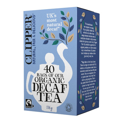 Organic Fairtrade Everyday Decaf Tea 40 Bags - Clipper - Black Tea - Eco Natural Products