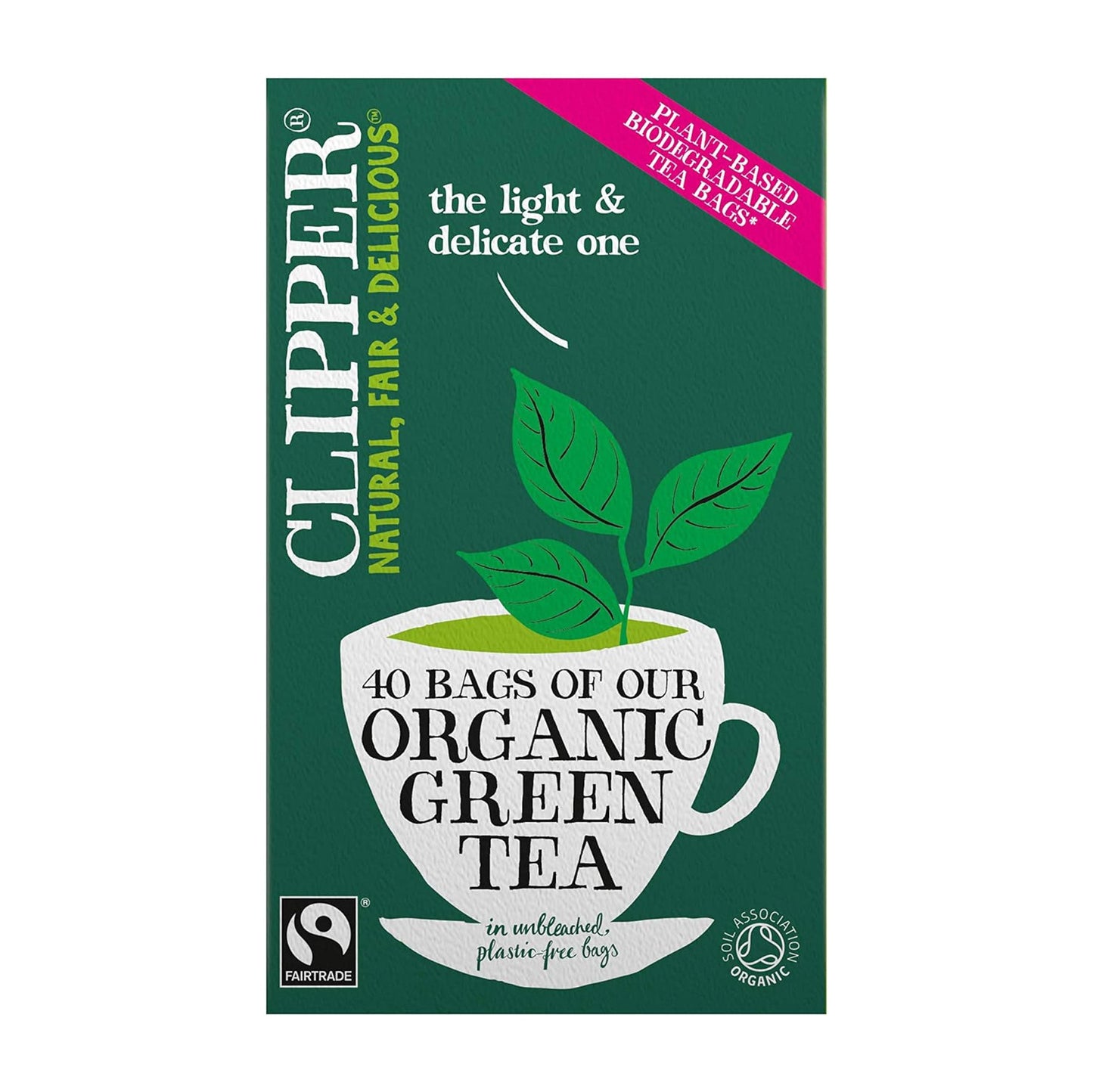 Organic Fairtrade Green Tea 40 Bags - Clipper - Green Tea - Eco Natural Products
