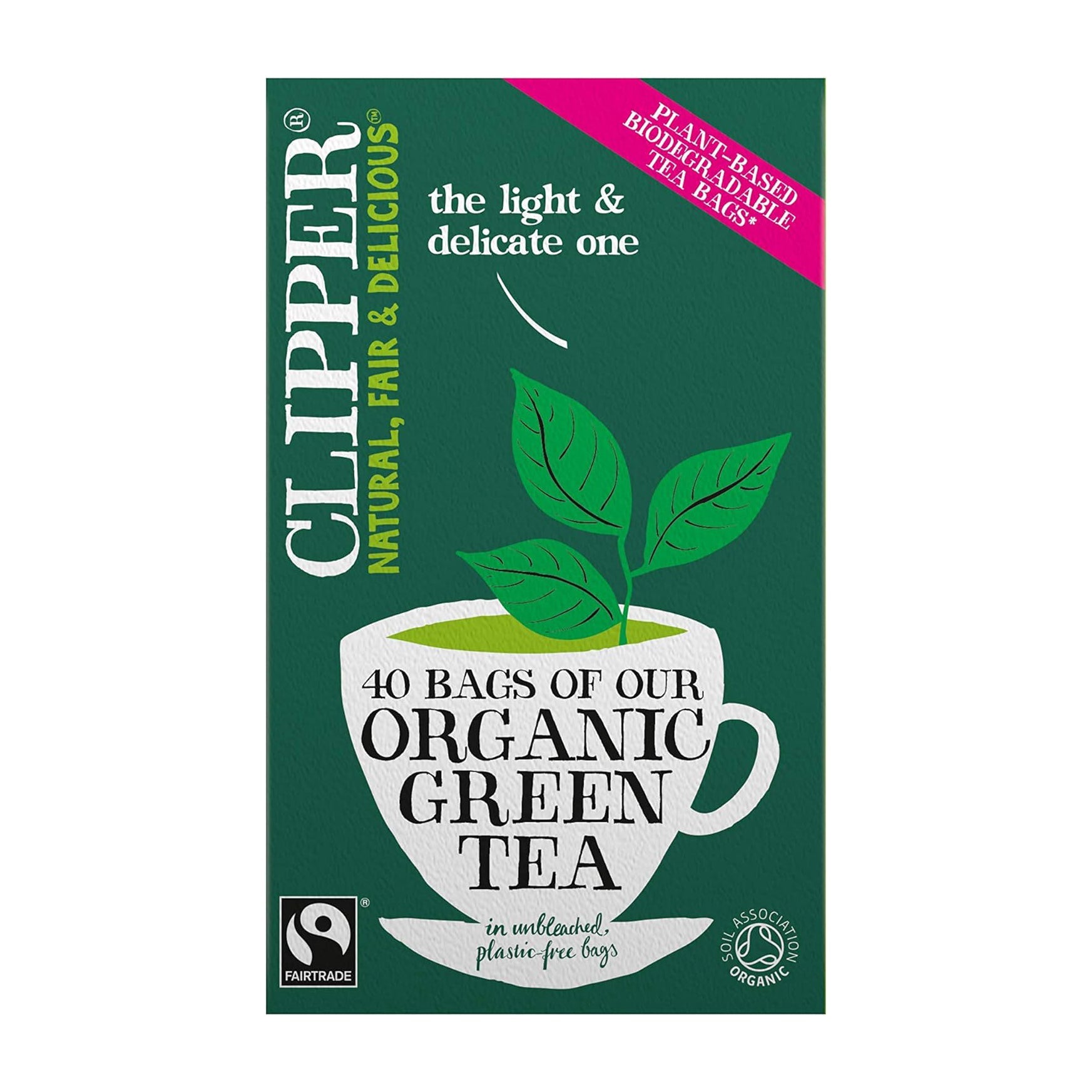 Organic Fairtrade Green Tea 40 Bags - Clipper - Green Tea - Eco Natural Products