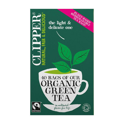 Organic Fairtrade Green Tea 40 Bags - Clipper - Green Tea - Eco Natural Products
