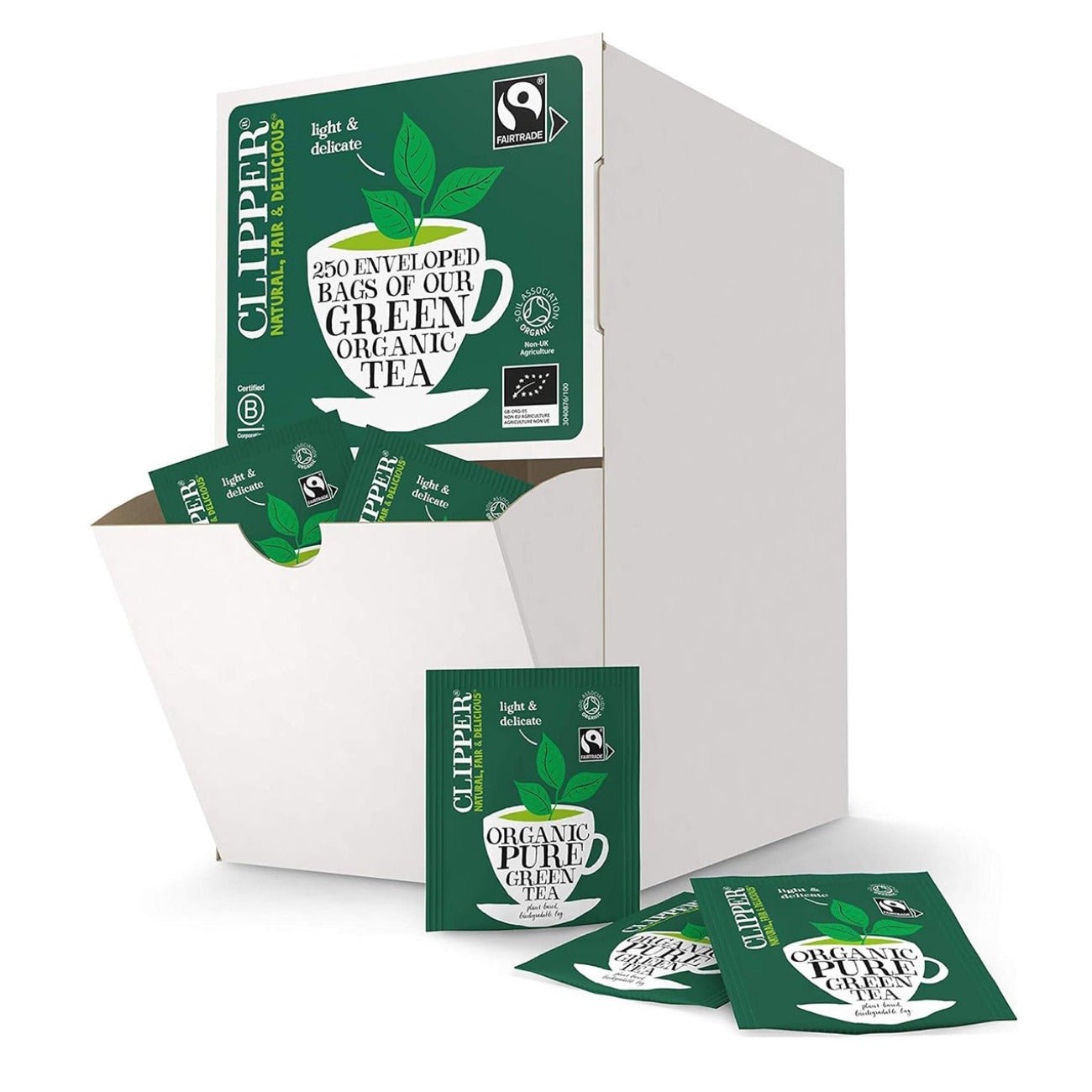 Organic Fairtrade Pure Green Tea 250 Envelopes - Clipper - Green Tea - Eco Natural Products