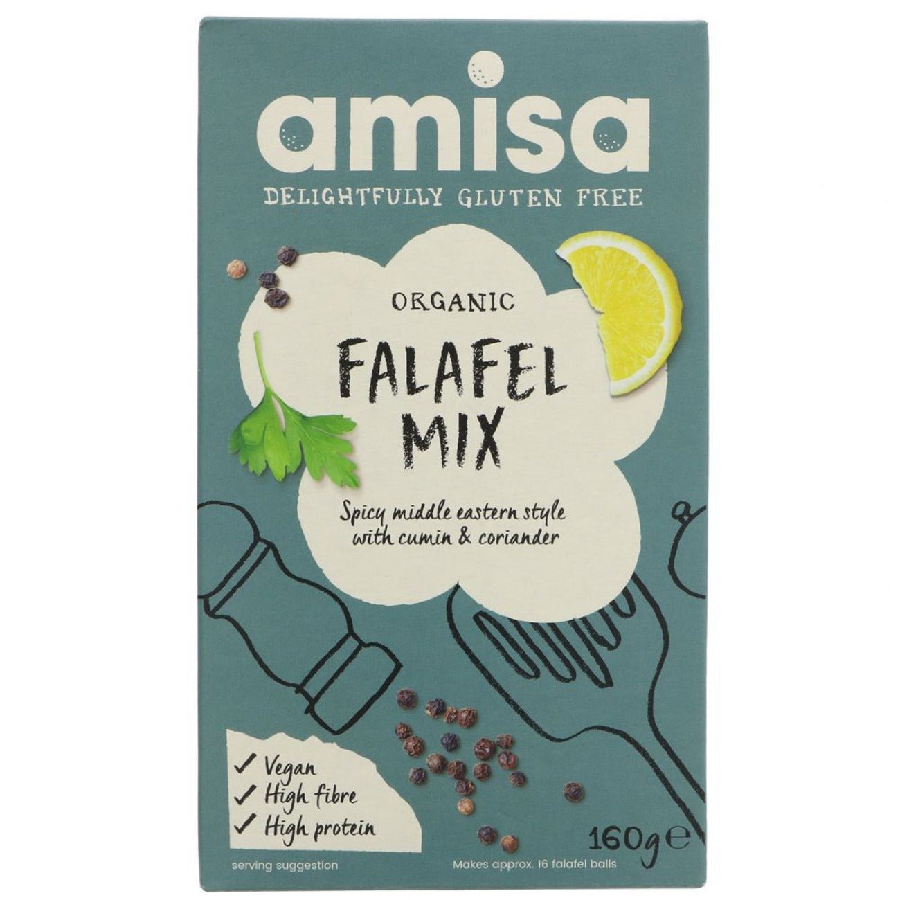 Organic Falafel Mix Gluten Free 160g - Amisa - For Baking - Eco Natural Products