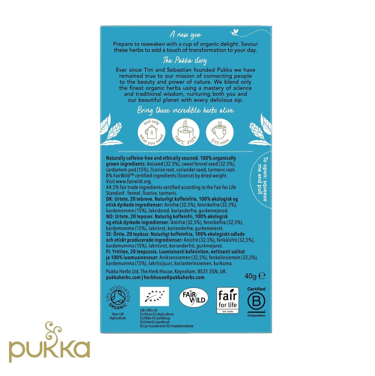 Organic Feel New Herbal Tea 20 Sachets - Pukka Herbs - Herbal tea - Eco Natural Products