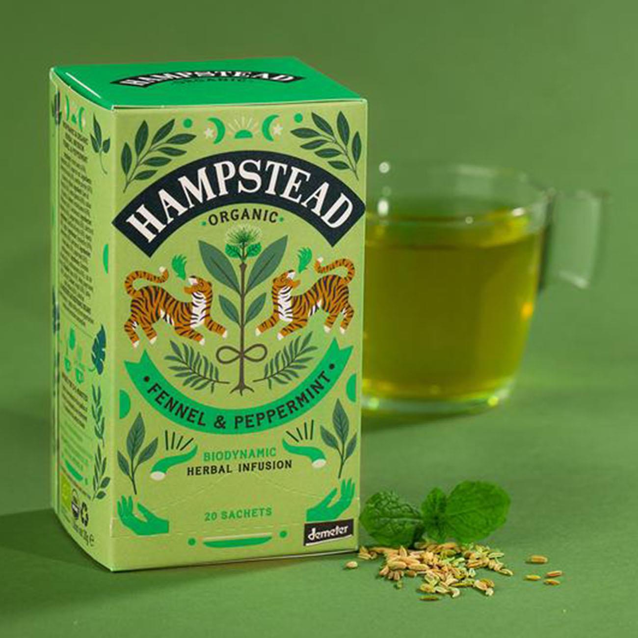 Organic Fennel& Peppermint Herbal Infusion 20 bags - Hampstead Tea - Hebal infusion - Eco Natural Products