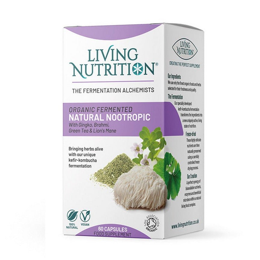 Organic Fermented Natural Nootropic 60 Capsules - Living Nutrition - Food Supplement - Eco Natural Products