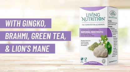 Organic Fermented Natural Nootropic 60 Capsules - Living Nutrition - Food Supplement - Eco Natural Products