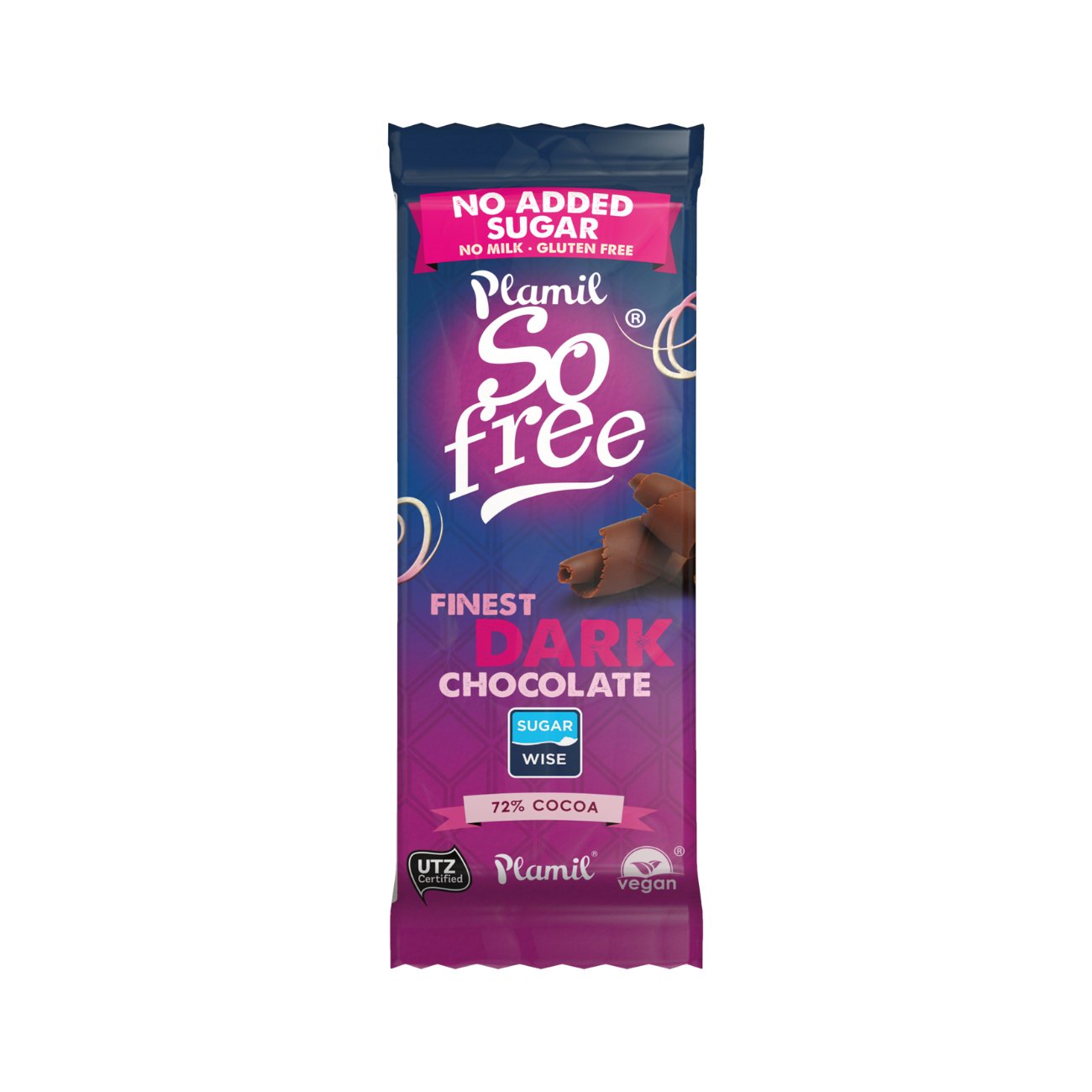 Organic Finest Dark So Free No Added Sugar Thin Chocolate Bar 80g - Plamil - Chocolate Bar - Eco Natural Products