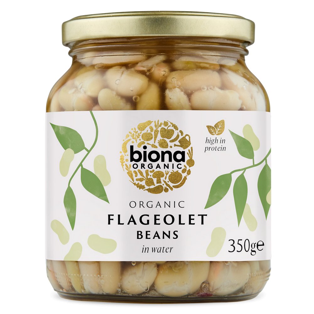 Organic Flageolet Beans in Glass Jars 350g [BLACK FRIDAY] - Eco Natural Products - Biona - Beans