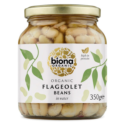Organic Flageolet Beans in Glass Jars 350g - Biona - Beans - Eco Natural Products