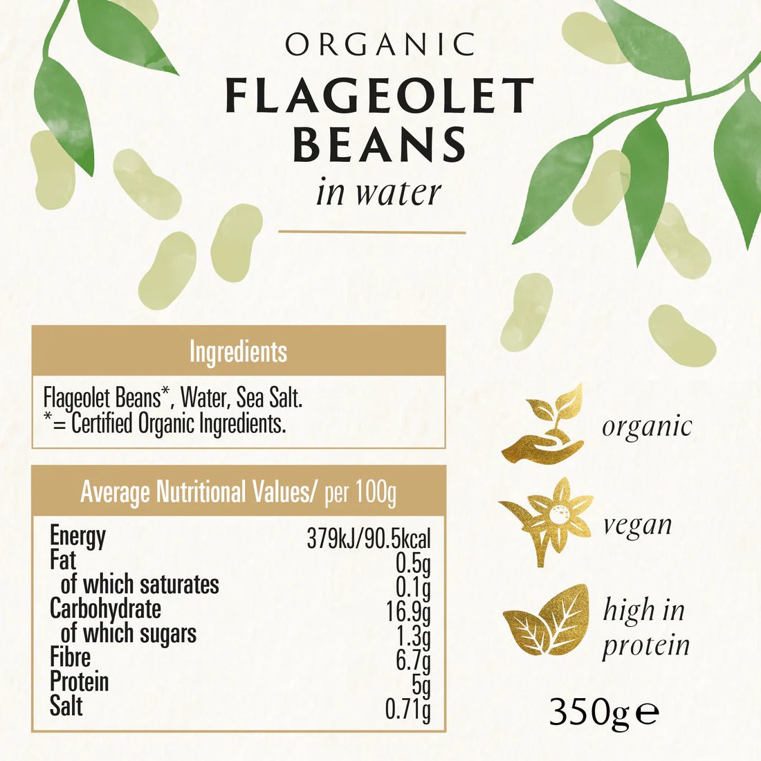 Organic Flageolet Beans in Glass Jars 350g - Biona - Beans - Eco Natural Products