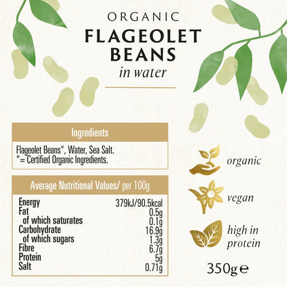 Organic Flageolet Beans in Glass Jars 350g - Biona - Beans - Eco Natural Products