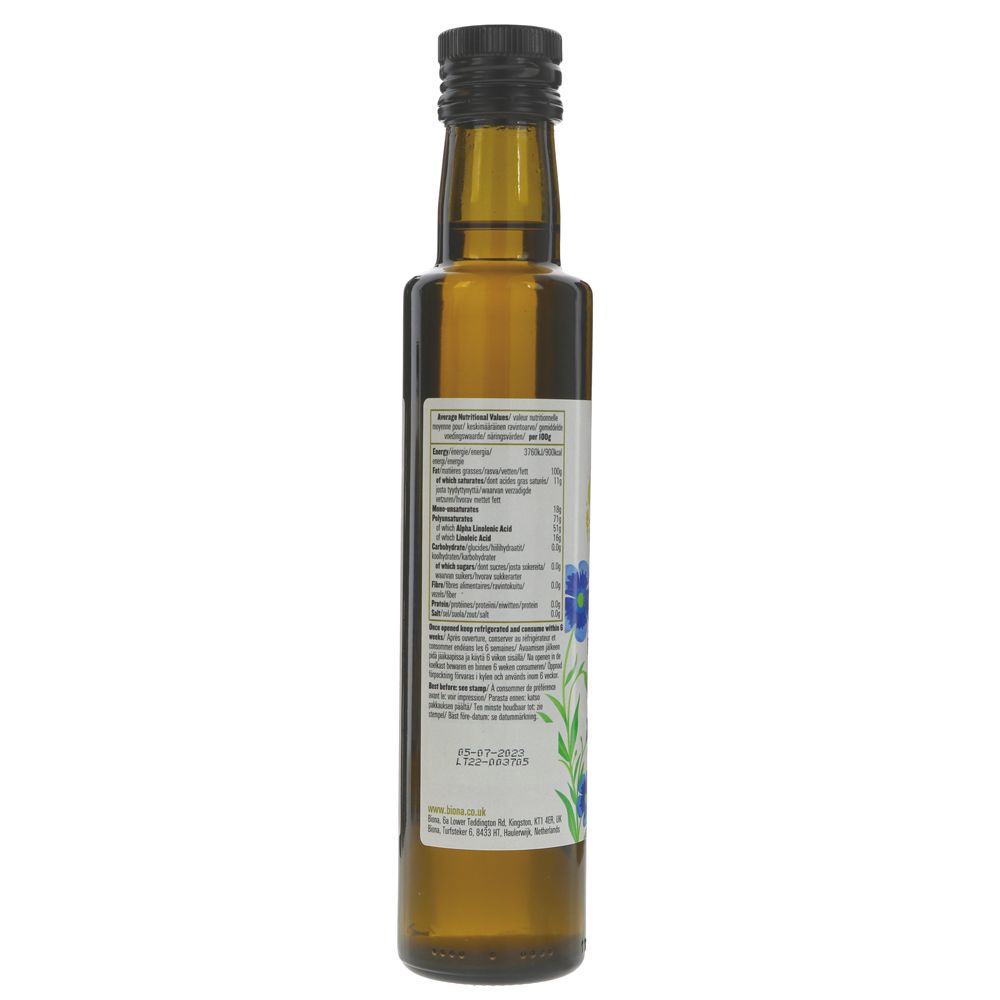 Organic Flax Seed Oil 250ml - Biona - Oil - Eco Natural Products