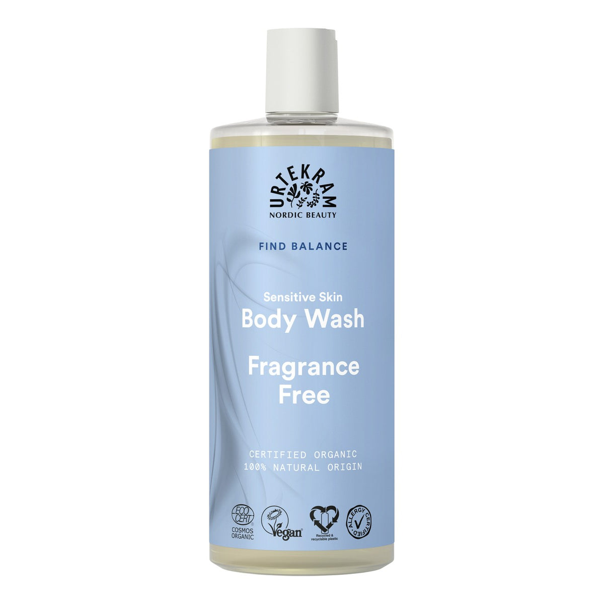 Urtekram Organic Fragrance Free Body Wash for Sensitive Skin 500ml