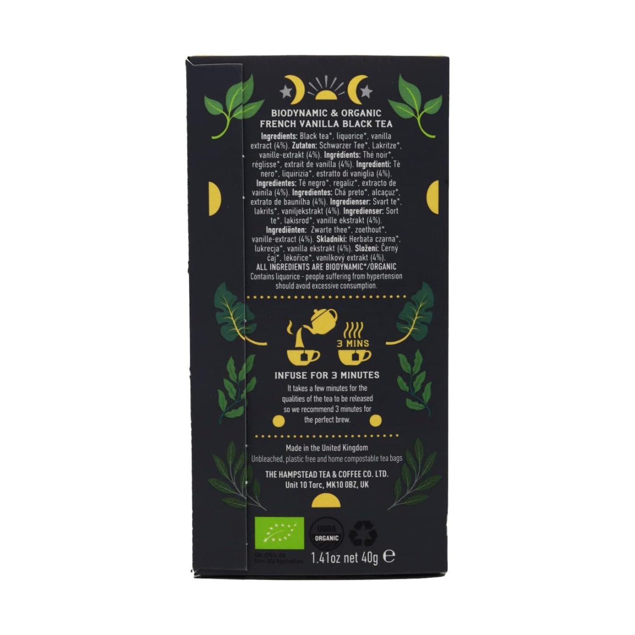 Organic French Vanilla Black Tea 20bags - Hampstead Tea - Black tea - Eco Natural Products