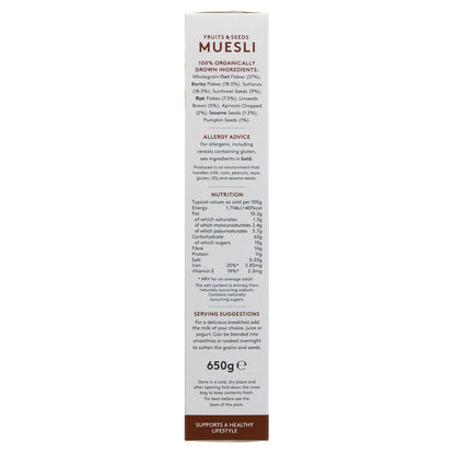 Organic Fruits and Seeds Muesli 650g - Alara - Muesli - Eco Natural Products