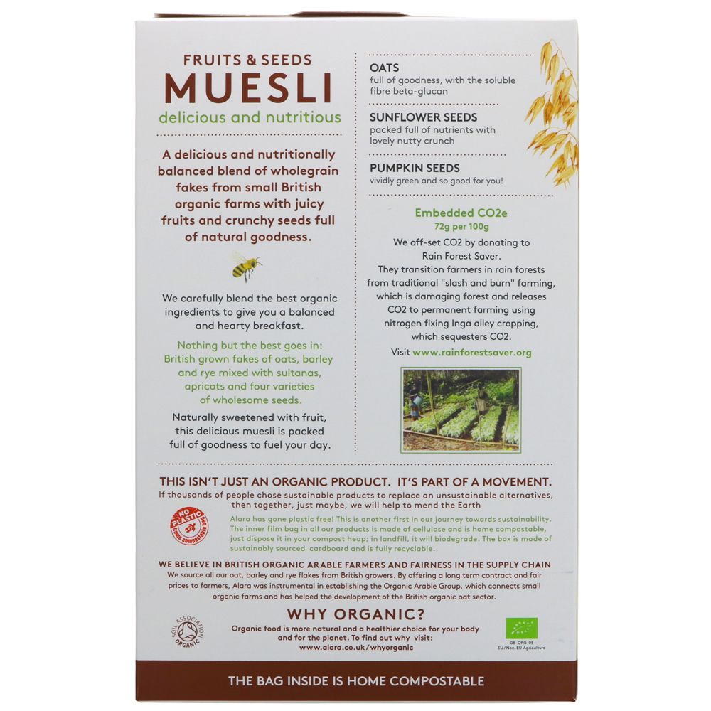 Organic Fruits and Seeds Muesli 650g - Alara - Muesli - Eco Natural Products
