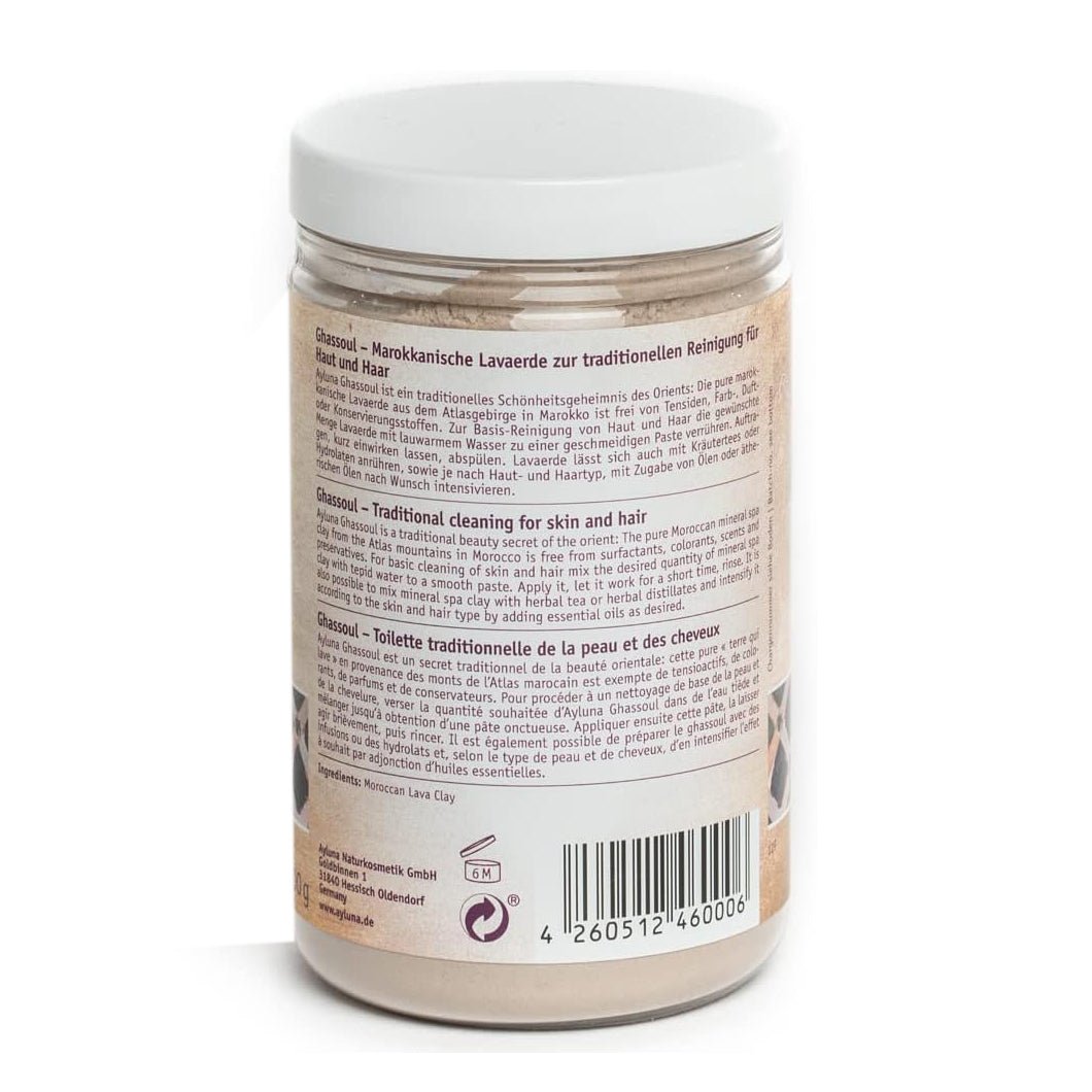 Organic Ghassoul Moroccan Mineral Spa Clay 400g - Ayluna - Cosmetic Clay - Eco Natural Products