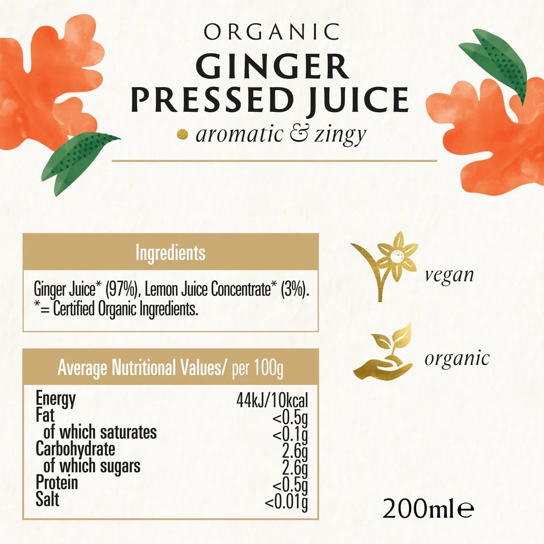 Organic Ginger Juice 200ml [BLACK FRIDAY] - Eco Natural Products - Biona - Juice