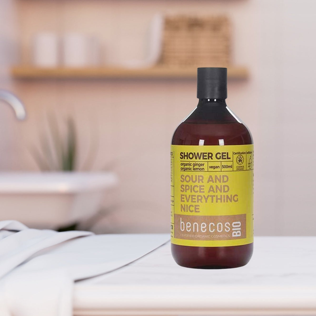 Organic Ginger + Lemon Shower Gel 500ml - Benecos - Shower gel - Eco Natural Products