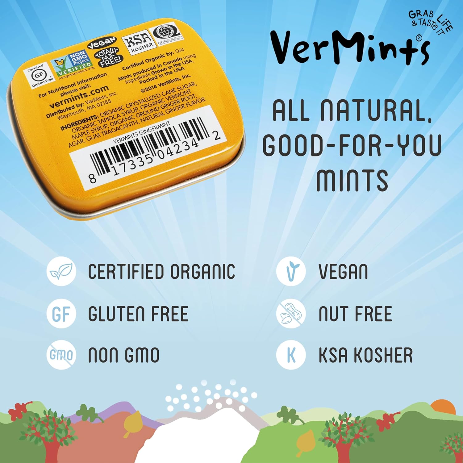 Organic Ginger Mints 40g - Vermints - Mints - Eco Natural Products