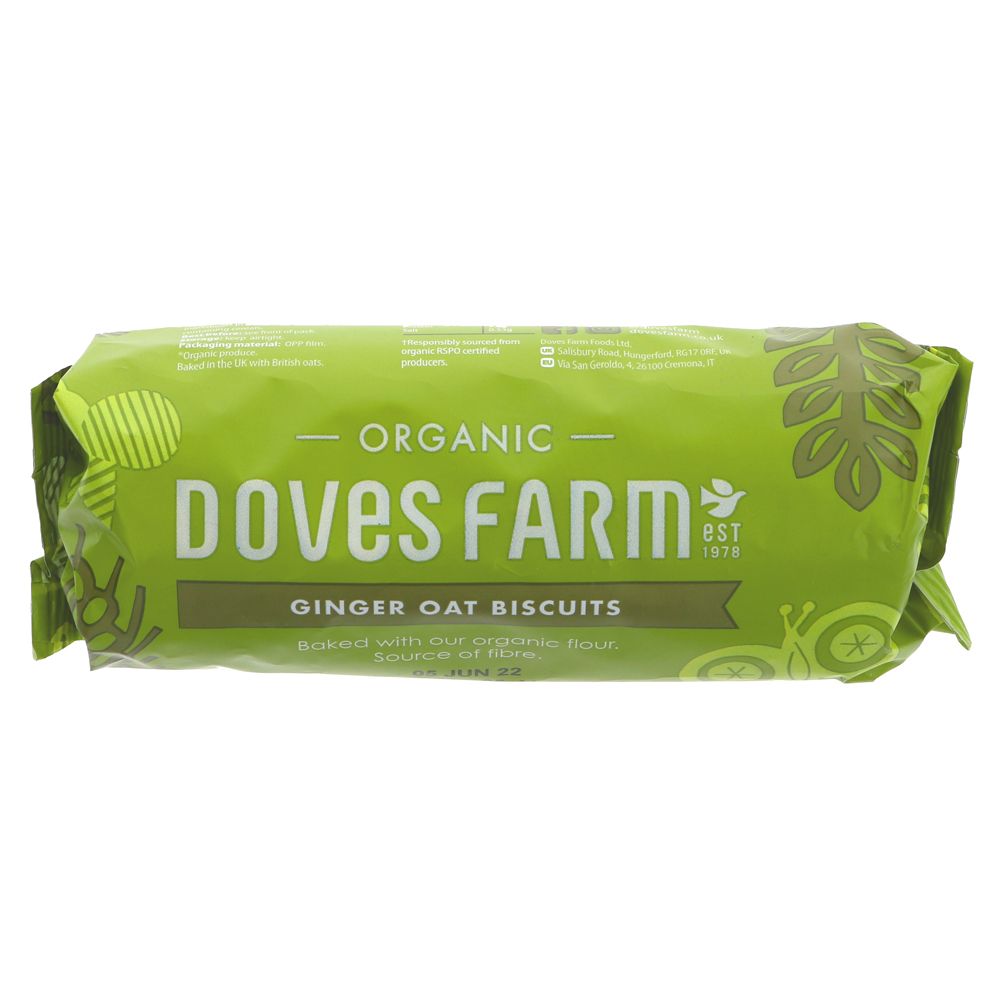 Organic Ginger Oat Biscuit 200g - Doves Farm - Biscuits - Eco Natural Products