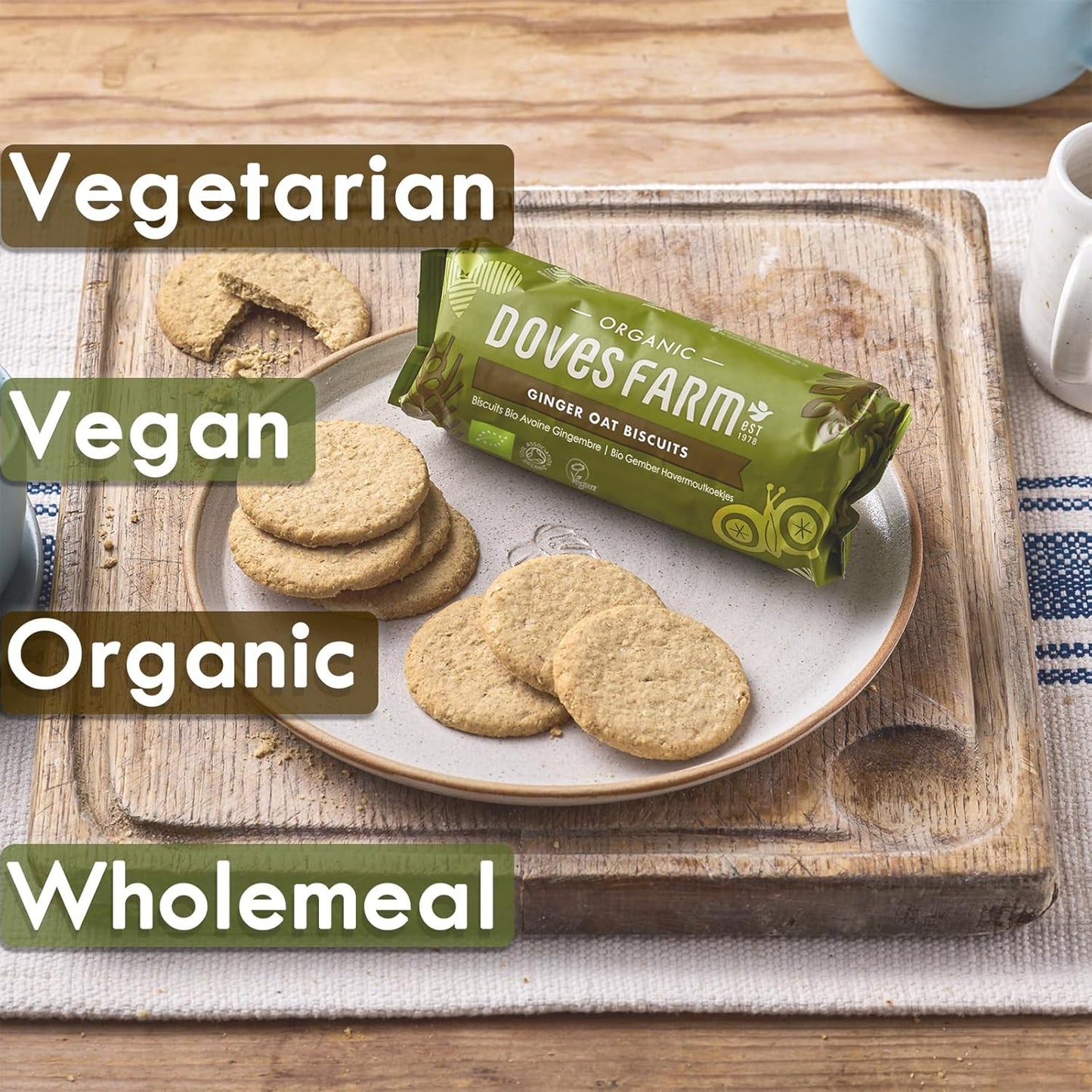 Organic Ginger Oat Biscuit 200g - Doves Farm - Crackers - Eco Natural Products