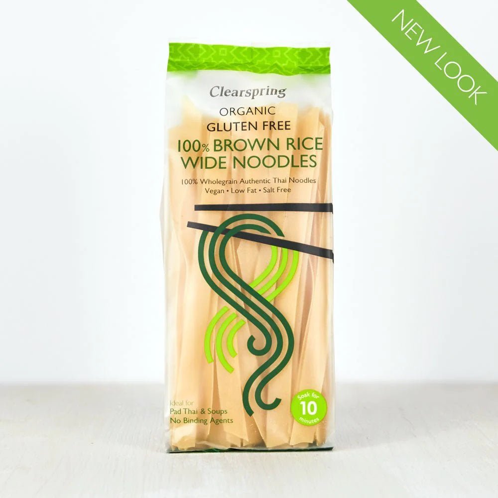 Organic Gluten Free 100% Brown Rice Wide Noodles 200g - Clearspring - Noodles - Eco Natural Products