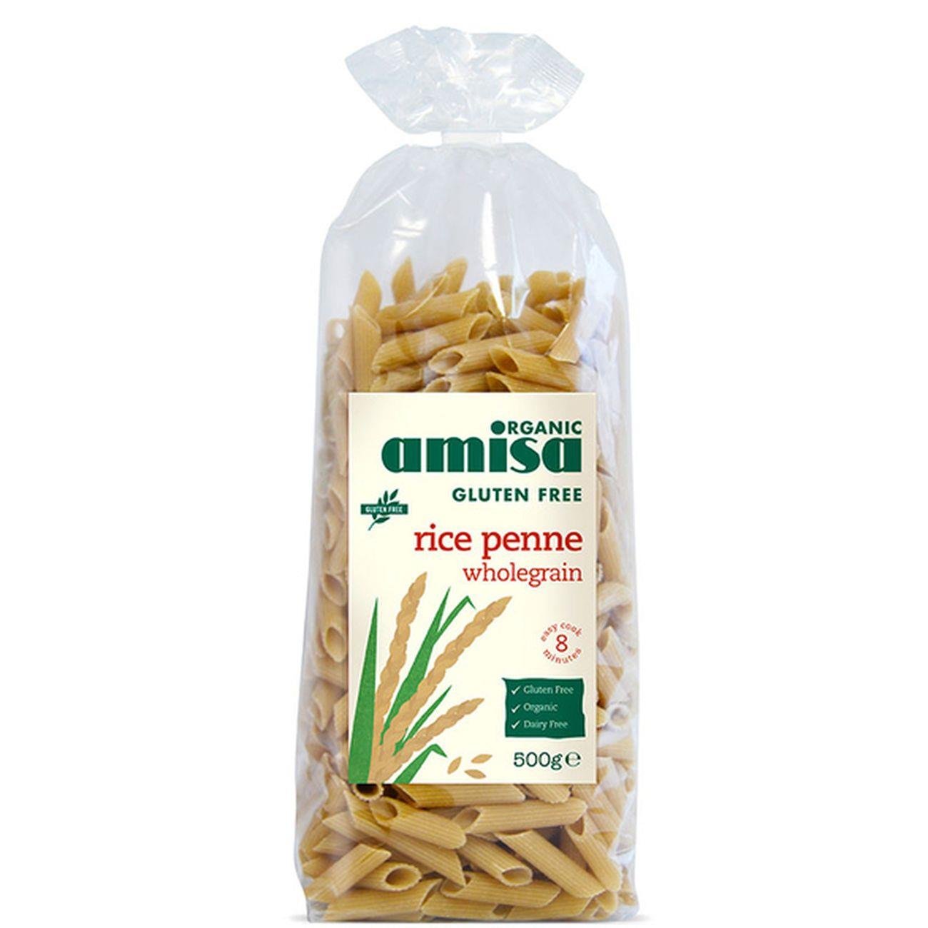 Organic Gluten Free Wholegrain Rice Penne 500g [BLACK FRIDAY] - Eco Natural Products - Amisa - Pasta